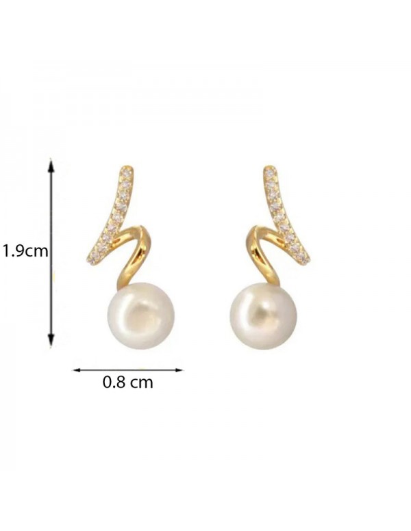 Jewels Galaxy Gold Plated Korean Stunning Quirky Design Pearl Drop Earrings