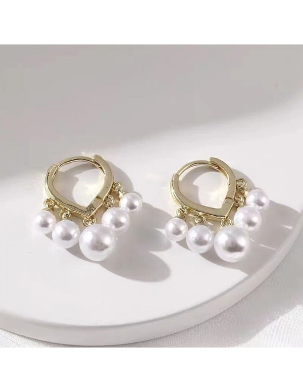 Jewels Galaxy Gold Plated Korean Pearl Vine Style Drop Earrings