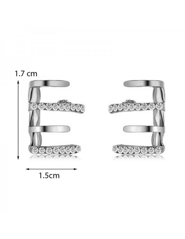 Jewels Galaxy Silver Plated Trendy Korean Earcuff with Claw Themed Stud Earrings