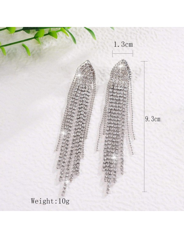 Jewels Galaxy Silver Plated Beautiful Korean Chain Tassel Earrings