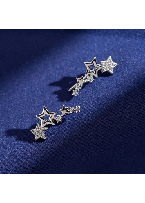 Jewels Galaxy Silver Plated Beautiful Korean Stars themed Stud Earrings