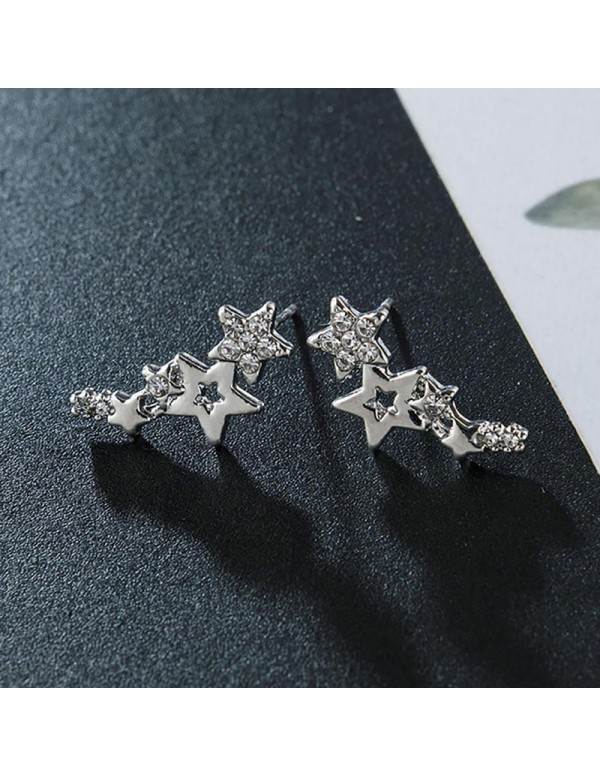 Jewels Galaxy Silver Plated Beautiful Korean Stars themed Stud Earrings