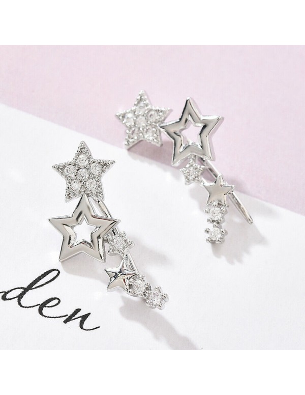 Jewels Galaxy Silver Plated Beautiful Korean Stars themed Stud Earrings