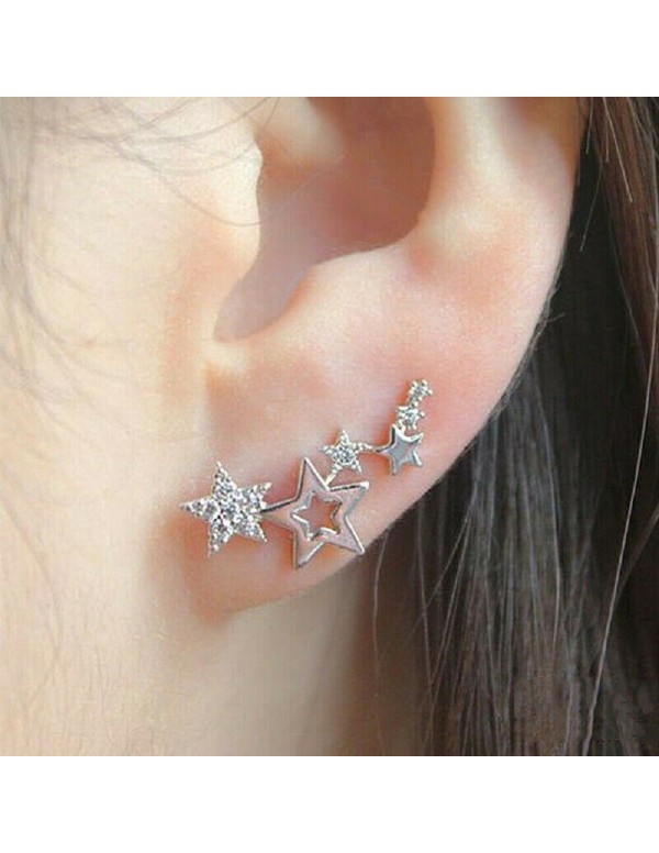 Jewels Galaxy Silver Plated Beautiful Korean Stars themed Stud Earrings