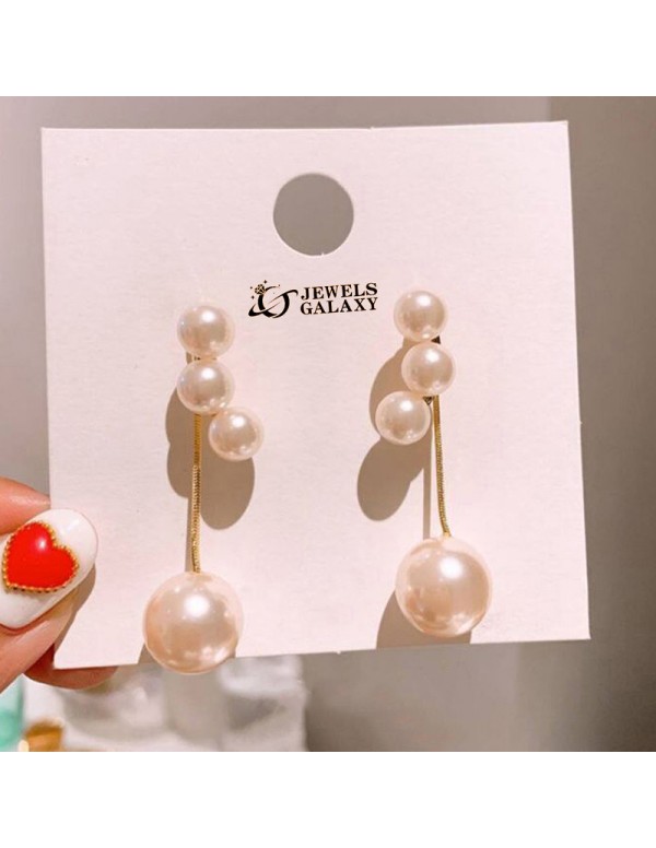 Jewels Galaxy Gold Plated Korean Pearl Studded Cha...