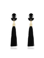 Jewels Galaxy Black Stone-Studded Tassel...