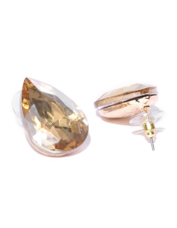 Jewels Galaxy Gold-Plated Teardrop Shaped Studs  9827