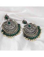 Silver Toned - Pearl-Studded Premium Des...