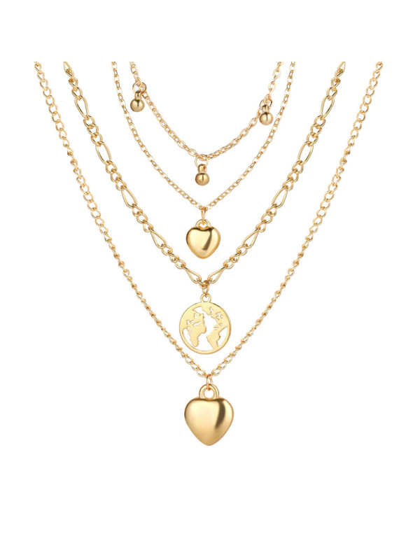 Jewels Galaxy Jewellery For Women Gold-Plated Layered Necklace-Set Of 2