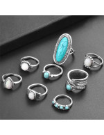 Jewels Galaxy Women Set of 8 Silver Plat...