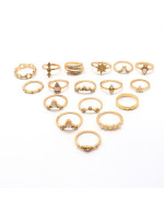 Jewels Galaxy Combo of 17 Gold Plated Mi...