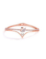 Rose Gold-Plated Swan-Shaped Stone-Studd...