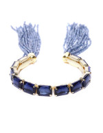 Blue Gold-Plated Handcrafted Cuff Bracel...