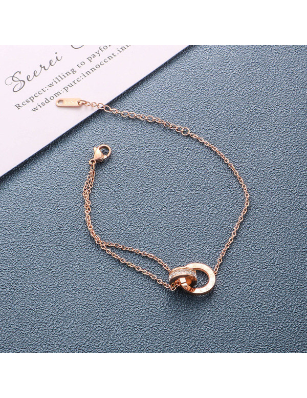 Jewels Galaxy Stainless Steel Rose Gold Plated CZ ...