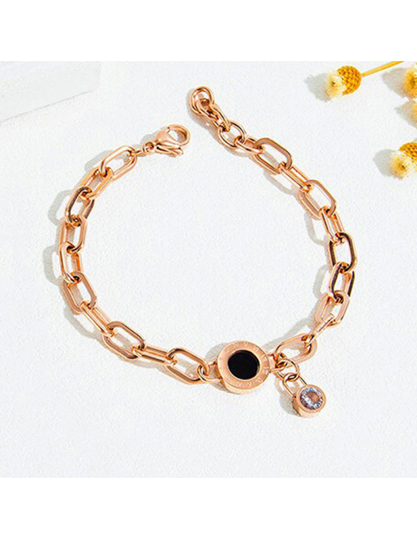 Jewels Galaxy Stainless Steel Rose Gold Plated CZ ...