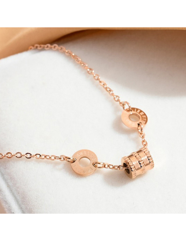 Jewels Galaxy Stainless Steel Rose Gold Plated Spherical Linked Loops Contemporary Bracelet