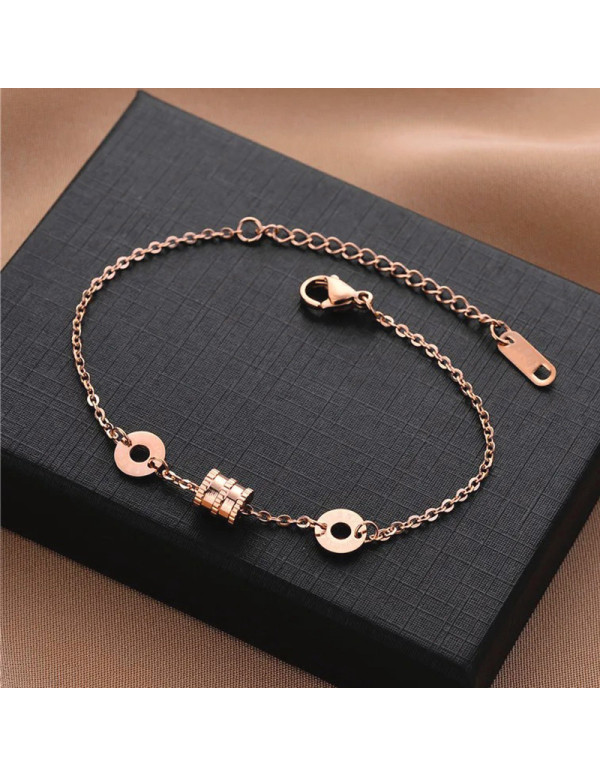 Jewels Galaxy Stainless Steel Rose Gold Plated Spherical Linked Loops Contemporary Bracelet