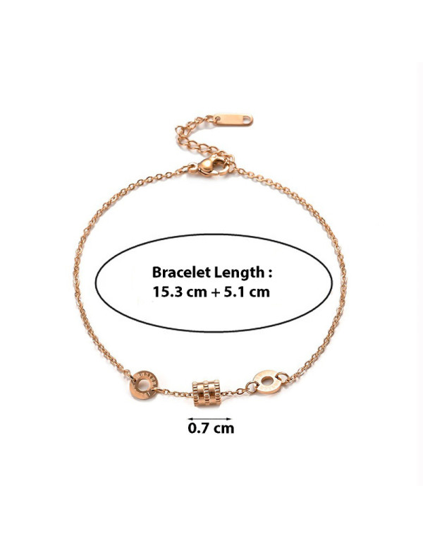 Jewels Galaxy Stainless Steel Rose Gold Plated Spherical Linked Loops Contemporary Bracelet