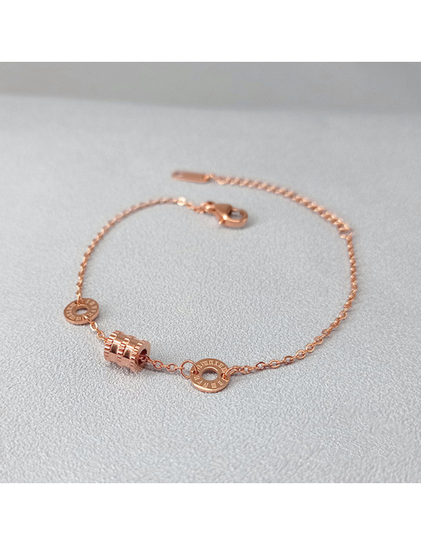 Jewels Galaxy Stainless Steel Rose Gold Plated Spherical Linked Loops Contemporary Bracelet