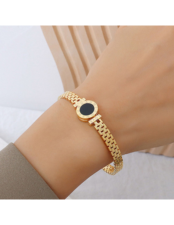 Jewels Galaxy Stainless Steel Gold Plated Roman nu...