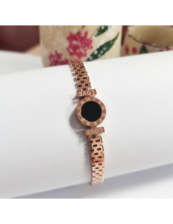 Jewels Galaxy Stainless Steel Rose Gold Plated Rom...