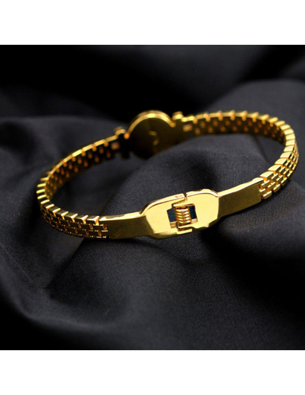 Jewels Galaxy Stainless Steel Gold Plated Roman numerals Zig Zag Style Contemporary Bracelet