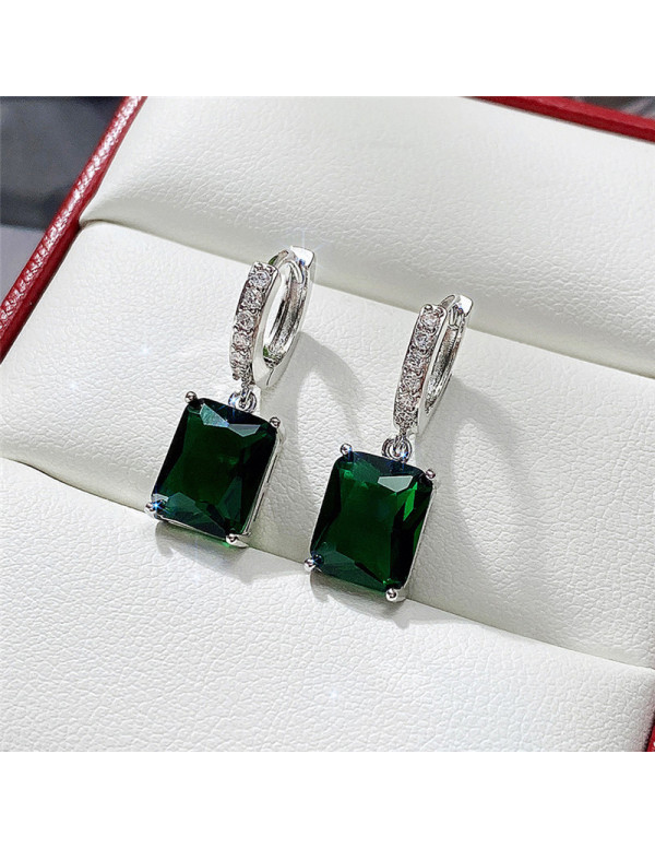 Jewels Galaxy Silver Plated Green Rectangular Amer...