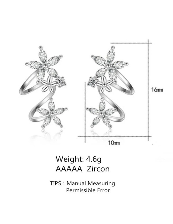 Jewels Galaxy Silver Plated American Diamond Studded Triple Star Shaped Earrings