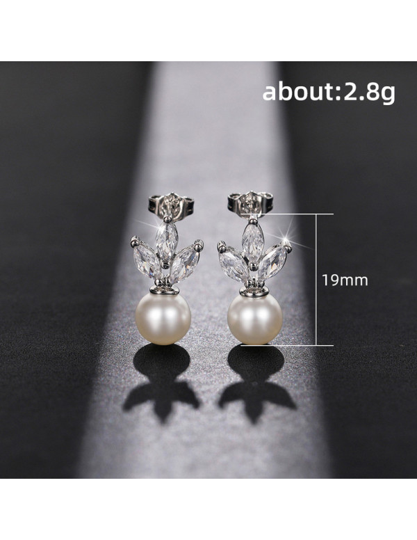 Jewels Galaxy Silver Plated American Diamond Studded Korean Earrings