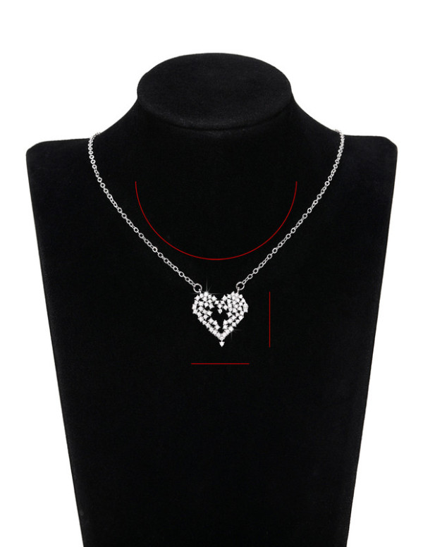 Jewels Galaxy Silver Plated American Diamond Studded Heart Themed Pendant