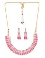 Jewels Galaxy Gold-Toned & Pink Luxu...