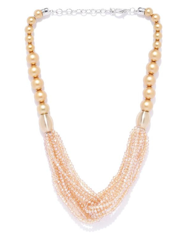 Jewels Galaxy Gold-Plated Beaded Multi-Stranded Necklace 8057