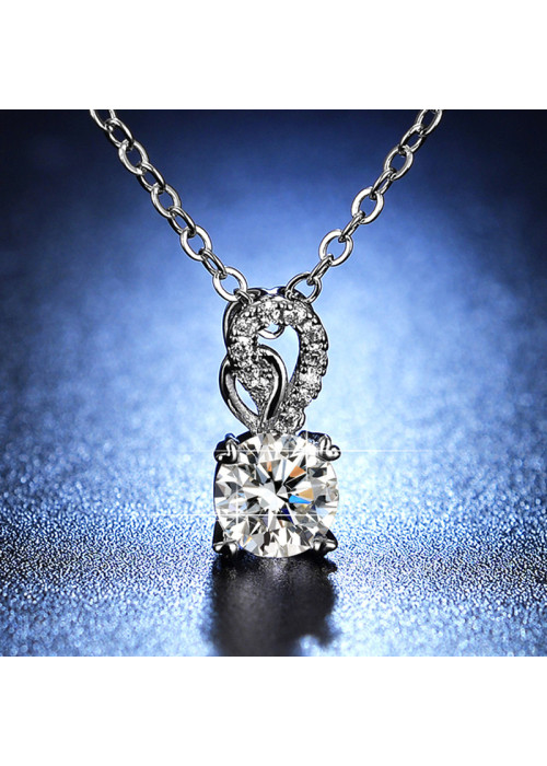 Jewels Galaxy Silver Plated Crystal Studded Mayur themed Solitaire Pendant