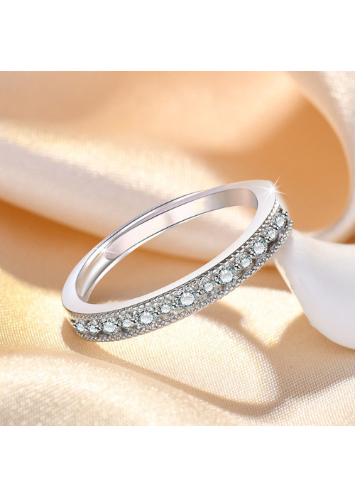 Jewels Galaxy Silver Plated American Diamond Studded Contemporary Korean Finger Ring