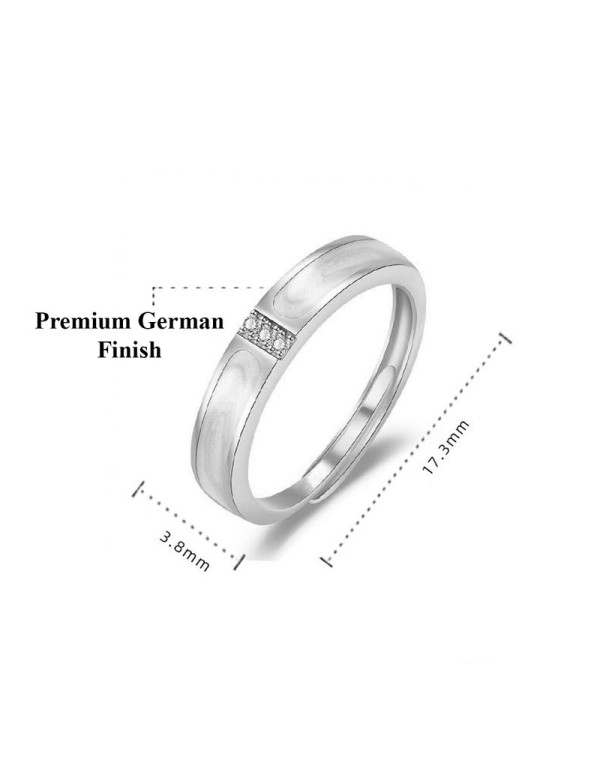 Jewels Galaxy Silver Plated American Diamond Studded Contemporary Korean Finger Ring